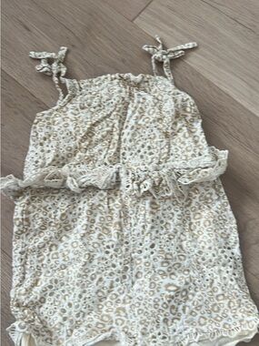 Bardot Kids Cream Leopard Print One-Piece Romper
